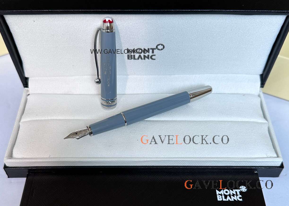 Copy Mont blanc 100 Yrs Meisterstuck Glacier Blue Pen Fountain 164 Slim Copy Mont blanc 100 Yrs Meisterstuck Glacier Blue Pen Fountain 164 Slim